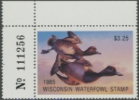 Scan of 1985 Wisconsin Duck Stamp MNH VF