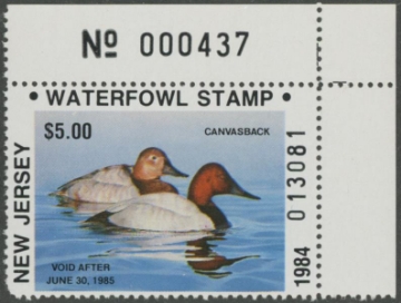 Scan of 1984 New Jersey Duck Stamp NJ2NR MNH VF