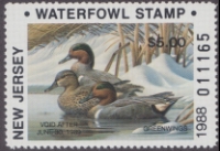 Scan of 1988 New Jersey Duck Stamp NJ10 NR MNH VF