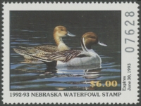 Scan of 1992 Nebraska Duck Stamp  MNH VF