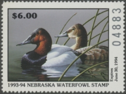 Scan of 1993 Nebraska Duck Stamp  MNH VF