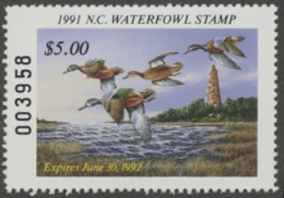 Scan of 1991 North Carolina Duck Stamp  MNH VF