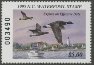 Scan of 1995 North Carolina Duck Stamp  MNH VF