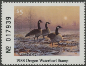 Scan of 1985 Oregon Duck Stamp  MNH VF