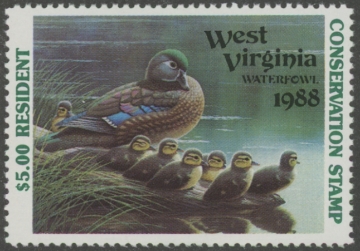 Scan of 1988 West Virginia Duck Stamp Resident  MNH VF