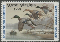 Scan of 1991 West Virginia NR Duck Stamp  MNH VF