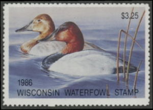 Scan of 1986 Wisconsin Duck Stamp  MNH VF