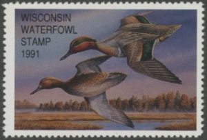 Scan of 1991 Wisconsin Duck Stamp  MNH VF