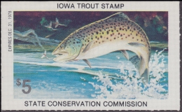 Scan of 1978 Iowa Trout Stamp MNH VF