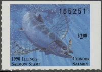 Scan of 1990 Illinois Salmon Stamp MNH VF