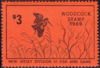 Scan of 1969 New Jersey Woodcock Stamp MNH VF
