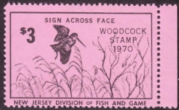 Scan of 1970 New Jersey Woodcock Stamp MNH VF