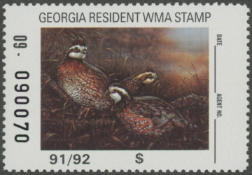 Picture of 1991 Georgia Resident WMA Stamp MNH VF