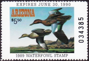 Scan of 1989 Arizona Duck Stamp MNH VF