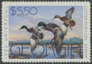 Scan of 1986 Georgia Duck Stamp MNH VF