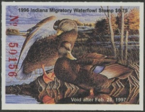 Scan of 1996 Indiana Duck Stamp  MNH VF