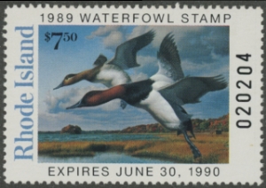 Scan of 1989 Rhode Island Duck Stamp - First of State MNH VF