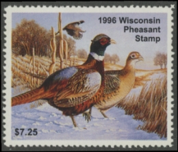 Scan of 1996 Wisconsin Pheasant Stamp MNH VF