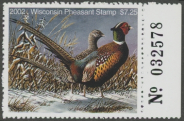 Scan of 2002 Wisconsin Pheasant Stamp MNH VF