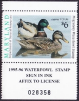 Scan of 1995 Maryland Duck Stamp MNH VF