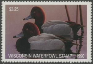Scan of 1990 Wisconsin Duck Stamp  MNH VF