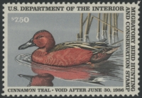 Scan of RW52 1985 Duck Stamp Grade 98 MNH Sup 98