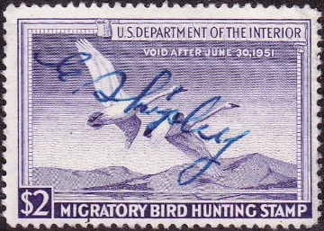 Scan of RW17 1950 Duck Stamp  Used F-VF