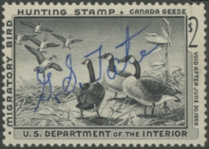 Scan of RW25 1958 Duck Stamp  Used Fine