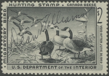 Scan of RW25 1958 Duck Stamp  Used Fine