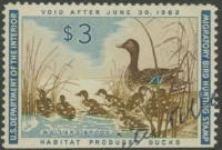 Scan of RW28 1961 Duck Stamp  Used VF