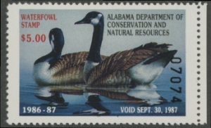 Scan of 1986 Alabama Duck Stamp MNH VF