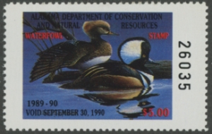 Scan of 1989 Alabama Duck Stamp MNH VF