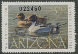 Scan of 1987 Arizona Duck Stamp SBA MNH VF