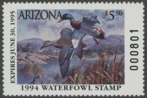 Scan of 1994 Arizona Duck Stamp MNH VF