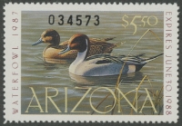 Scan of 1987 Arizona Duck Stamp - First of State MNH VF