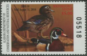 Scan of 2009 Alabama Duck Stamp MNH VF