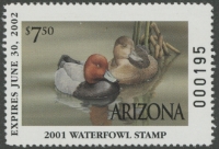 Scan of 2001 Arizona Duck Stamp MNH VF