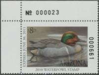 Scan of 2010 Arizona Duck Stamp MNH VF