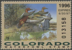 Scan of 1996 Colorado Duck Stamp MNH VF