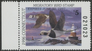 Scan of 1996 Connecticut Duck Stamp MNH VF