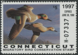 Scan of 1997 Connecticut Duck Stamp MNH VF