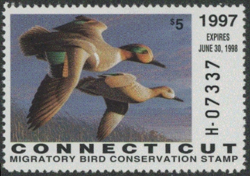 Scan of 1997 Connecticut Duck Stamp MNH VF