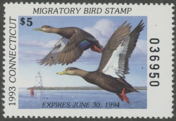 Scan of 1993 Connecticut Duck Stamp - First of State MNH VF