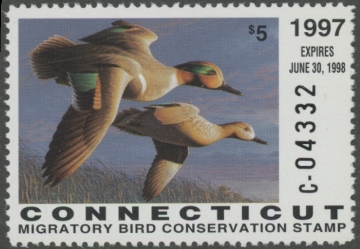 Scan of 1997 Connecticut Duck Stamp MNH VF