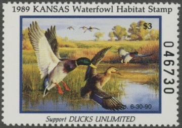 Scan of 1989 Kansas Duck Stamp MNH VF