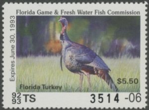 Scan of 1992 Florida Turkey Stamp