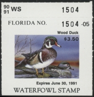 Scan of 1990 Florida Duck Stamp MNH VF