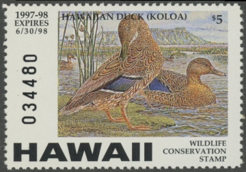 Scan of 1997 Hawaii Duck Stamp MNH VF