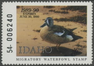 Scan of 1989 Idaho Duck Stamp MNH VF
