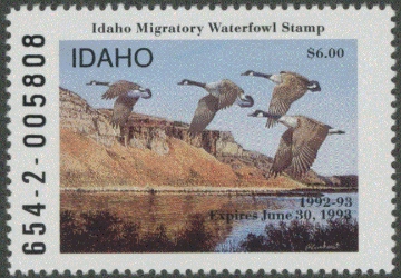 Picture of 1992 Idaho Duck Stamp MNH F-VF